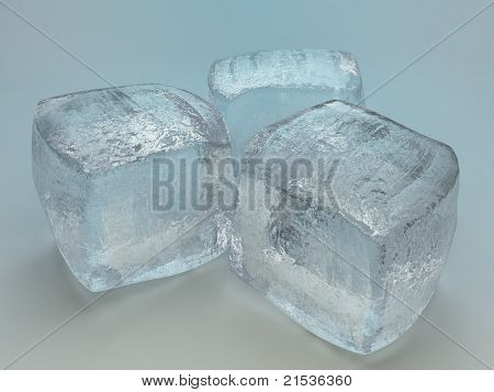 Drie ijsblokjes
