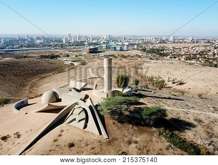 BEER SHEVA ISRAEL - NOVEMBER 24 2017: Monument in the memory of the members of the Palmach Negev Brigade