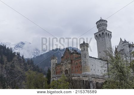 Castle in the southern part of Germany near the Alps