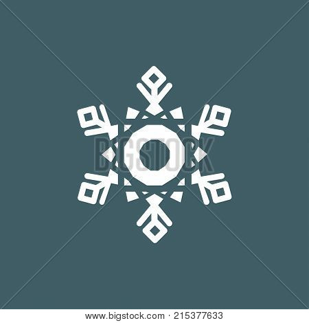 Vector illustration of snowflakes on a gray blue background. Graphic Icon for Web Sites.