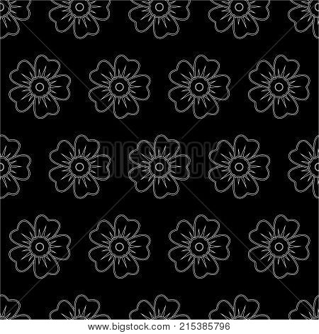 Abstract Seamless Daisy Pattern For Girls, Boys, Clothes. Creative Vector Daisy Background With Flow