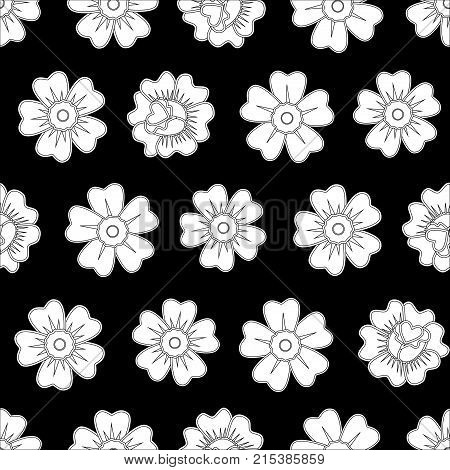 Abstract Seamless Daisy Pattern For Girls, Boys, Clothes. Creative Vector Daisy Background With Flow