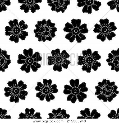 Abstract Seamless Daisy Pattern For Girls, Boys, Clothes. Creative Vector Daisy Background With Flow