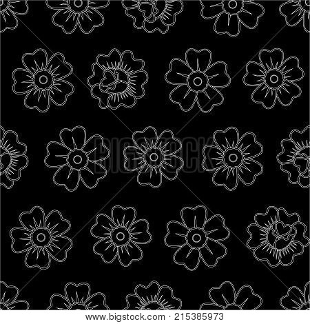 Abstract Seamless Daisy Pattern For Girls, Boys, Clothes. Creative Vector Daisy Background With Flow