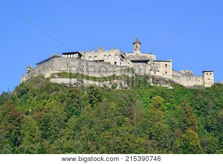 Old-ruin in Landskron Austria in summer time