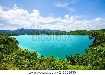 Lake In Deep Mountain Forest Of Ratchaprapa Dam Chaew Lan Dam Surat Thani Thailand
