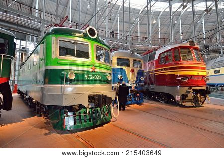 TheSaint-Petersburg.Russia.11.22.2017. Museum of railway transport.It is located near the Baltic station.The main part of the Museum is the large exhibits - locomotives trains and wagons.