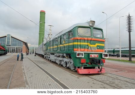 TheSaint-Petersburg.Russia.11.22.2017. Museum of railway transport.It is located near the Baltic station.The main part of the Museum is the large exhibits - locomotives trains and wagons.