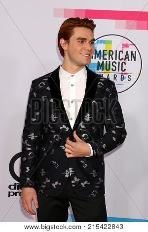 LOS ANGELES - NOV 19:  KJ Apa at the American Music Awards 2017 at Microsoft Theater on November 19, 2017 in Los Angeles, CA