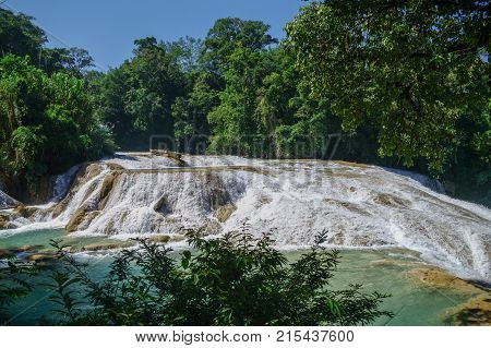 Cascadas De Agua Azul Waterfalls. Agua Azul. Yucatan. Mexico
