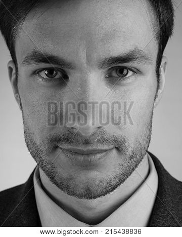 Face of a Businessma Closeup.Men. Man looking.