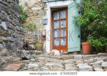 Impression of the village Saint Montan in the Ardeche region of France which is recognized as historical heritage and is considered one of the charming villages of France