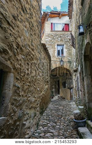 Impression of the village Saint Montan in the Ardeche region of France which is recognized as historical heritage and is considered one of the charming villages of France