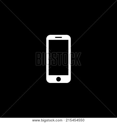 Vector Flat Icon Of Handset On Black Background