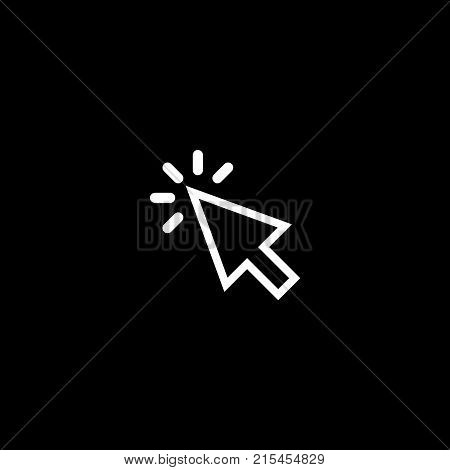 Vector Flat Icon Of Arrow On Black Background
