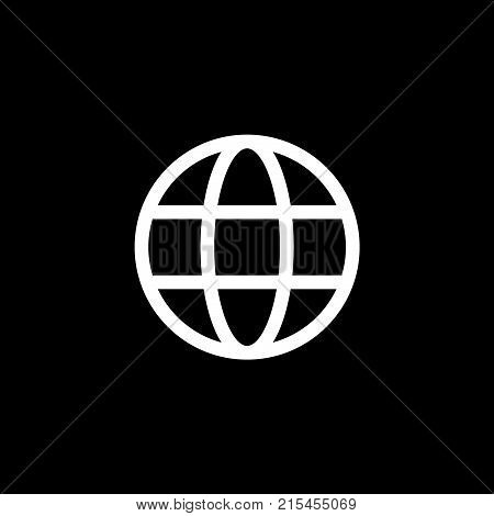Vector Flat Icon Of Earth On Black Background