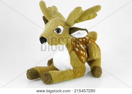 Soft Toy Dear Isolated On White Background