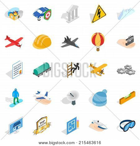 Belay icons set. Isometric set of 25 belay vector icons for web isolated on white background