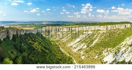 Valley Ashlama-dere On The Northern Side Of The Medieval Town-fortress Chufut-kale. Inner Ridge Of C