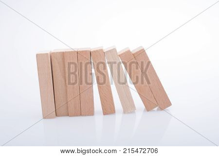 Wooden Domino Blocks On White Background