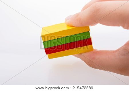 Coorful Domino Blocks On White Background