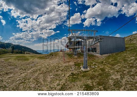 Mountain aerial ropeway in Georgia