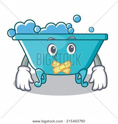 Silent bathtub character cartoon style vector illustration