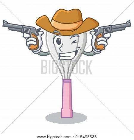 Cowboy whisk character cartoon style vector illustration