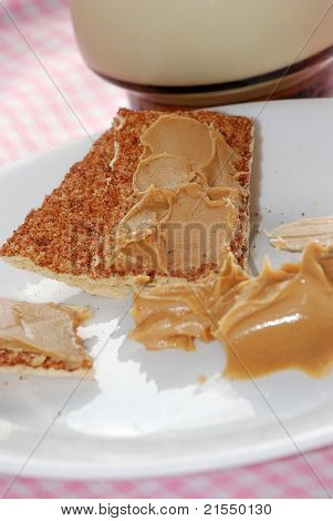 Pindakaas op honing Graham Crackers