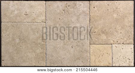 Facing tile from travertine with a smooth surface texture