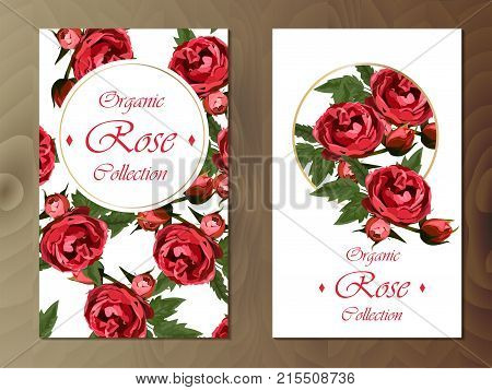 Celebration postcard design with roses. Great design for wedding or other celebration invitation
