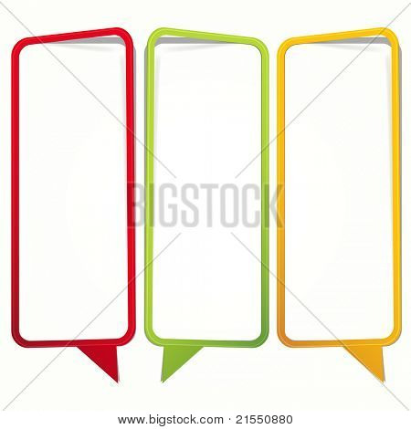 Etiqueta orientado vertical largo en forma de un marco vacío para su texto.