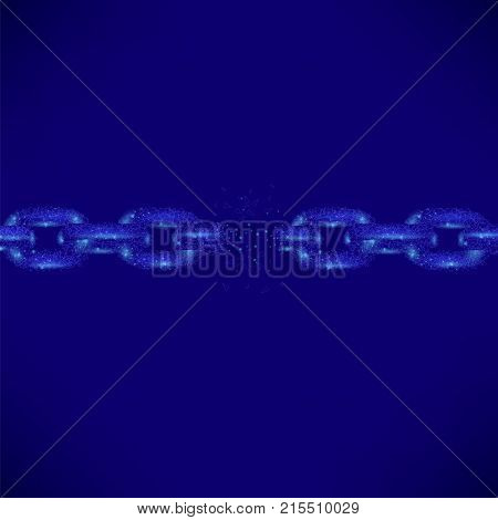 Brocken Polygonal Chain on Dark Blue Background
