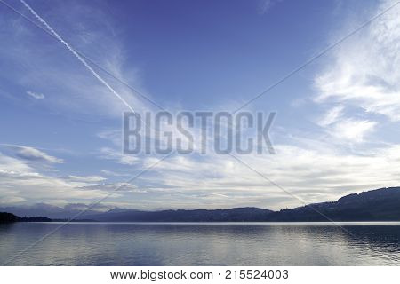 Seascape Switzerland Aargau Water reflection Sky Clouds