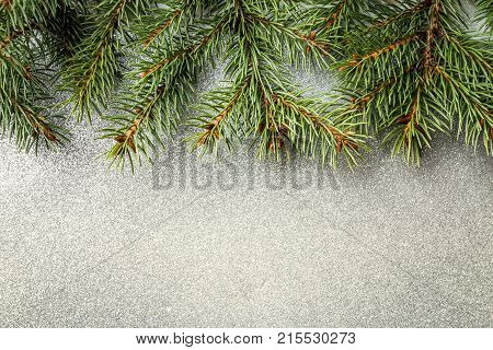 Christmas Composition With Fir Tree