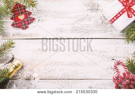 Christmas Composition With Fir Tree