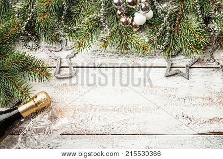 Christmas Composition With Fir Tree