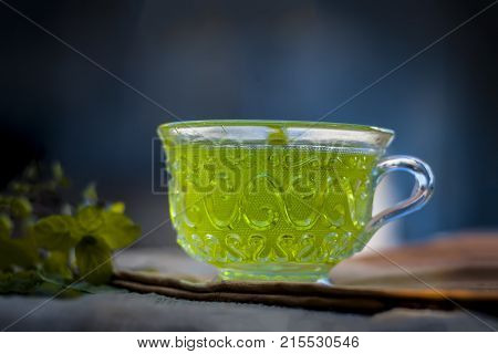 Green tea of holy basil,Ocimum tenuiflorum,tulsi for weight loss and skin care.