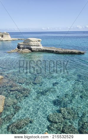 View of the beautiful sea of the Salento
