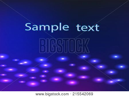 Blue shiny wavy ribbon on a dark blue background. vector illustration