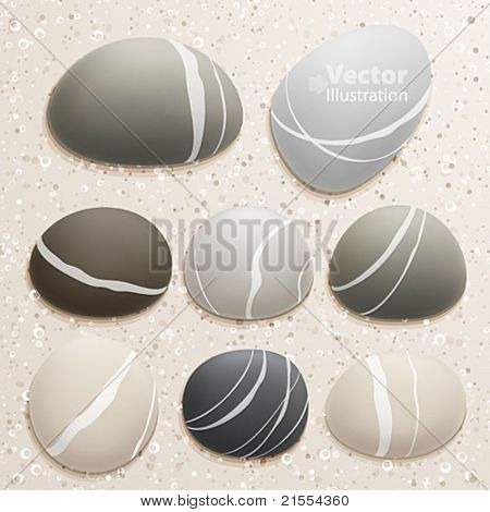 ชุดหินทะเลบนพื้นทราย ภาพเวกเตอร์