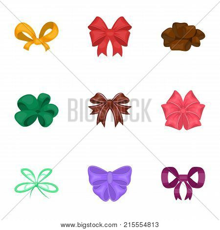 Bow, ribbon, decoration, and other  icon in cartoon style.Giftbows, node, ornamentals icons in set collection