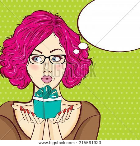 Red-haired  Lady With Gift In Her Hands