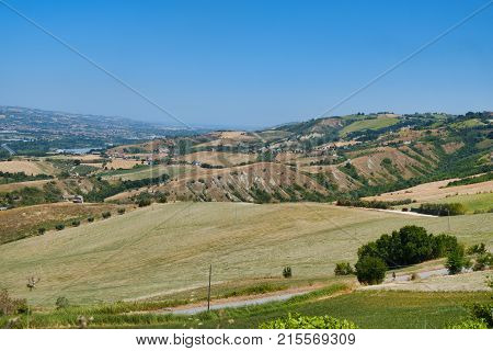 Landscape Near Ascoli Piceno At Summer