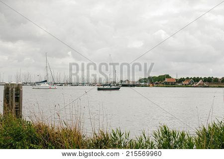 Ships and boats in the Lake. River
