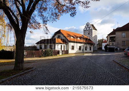 Renaissance Water Tower In Market Square, Tabor, Czech Republic