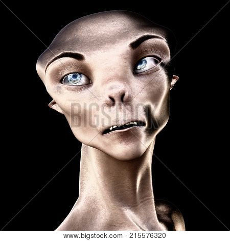 Digital 3D Illustration Of A Creepy Creature