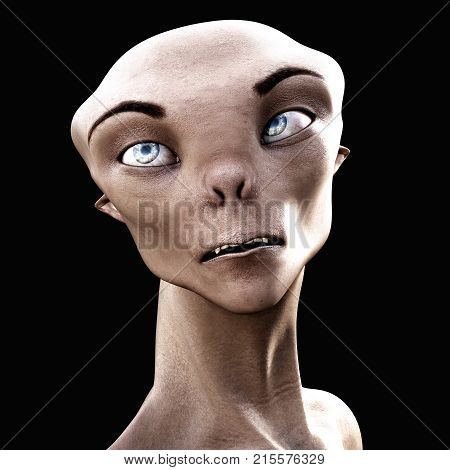 Digital 3D Illustration Of A Creepy Creature