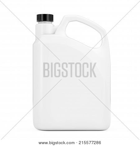 White Plastic Blank Container Canister with Blank Space for Yours Design on a white background. 3d Rendering.
