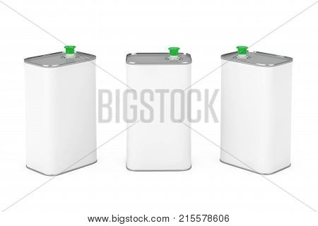 Olive Oil Can with Blank Space for Yours Design on a white background. 3d Rendering